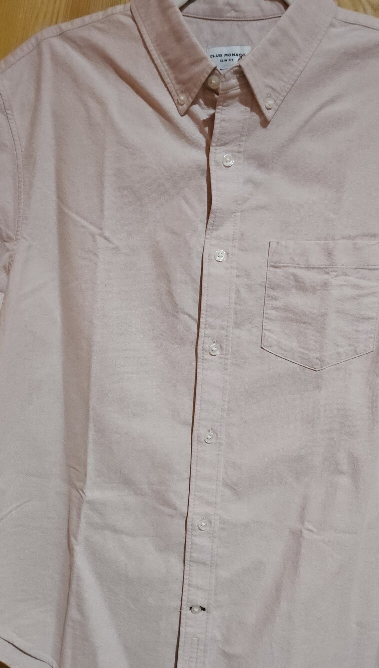 Club Monaco Light Pink Button-Down Oxford Shirt